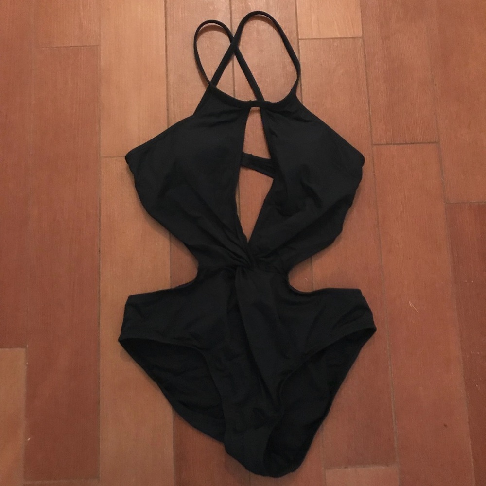 La Blanca Black One Piece Monokini sz 8